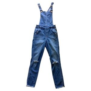 Madewell Road tripper Overalls in Brodie Wash distressed jeans size XS